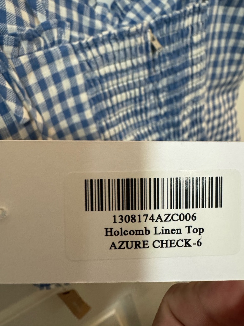 NWT Reformation Holcomb Linen Top Azure Check Size 6 $128 - Picture 8 of 12
